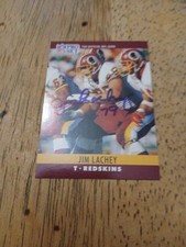 JIM LACHEY 1990 PRO SET #324 AUTO SIGNED WASHINGTON REDSKINS OHIO STATE BUCKEYES