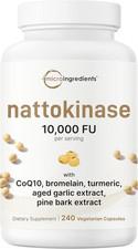 Nattokinase 10,000 FU per Serving Natural Natto Extract , 240 Vegetarian Capsul