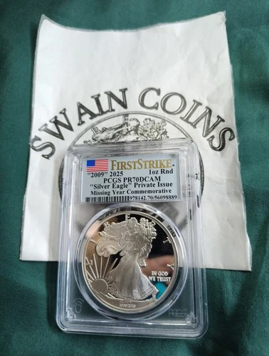 "2009" 2025  PR70 American Silver Eagle  Missing Year Commemorative ES113