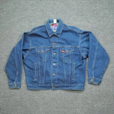 Vintage Big Smith Jean Jacket Mens Large Blue Denim Trucker