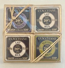 L?Occitane Soap Gift Set 4 Bars Shea Butter Verbena Lavender Milk 3.5 oz