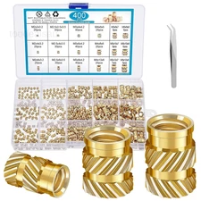 400 Pcs Threaded Inserts for Plastic M2 M2.5 M3 M4 M5 M6 Heat Set Insert Metric