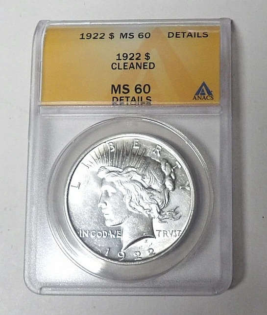 1922 Year Grade MS 63 ANACS Certified Peace Dollars (1921-1935