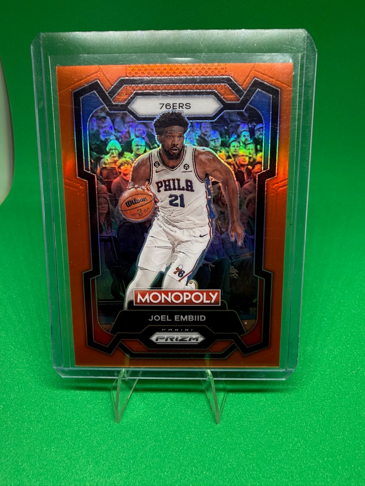 2023-24 Panini Prizm Monopoly #69 Joel Embiid Orange #/124