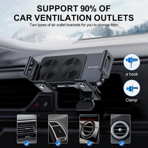 Updated Car Charger 15W For Samsung iPhone Android Google Mount Holder Durable - Picture 15 of 16