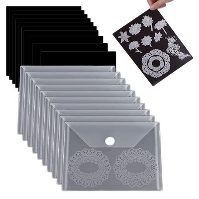 20 Stück/Set 10 Gummi Magnet Blätter 0,5 mm Stärke mit 10 Clear Stamp Matrizen