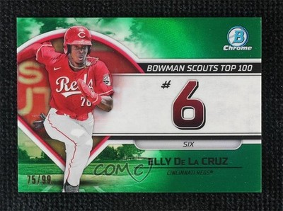 2023 Bowman Scouts Top 100 Green Refractor 75/99 Elly De La Cruz #BTP-6 1j2