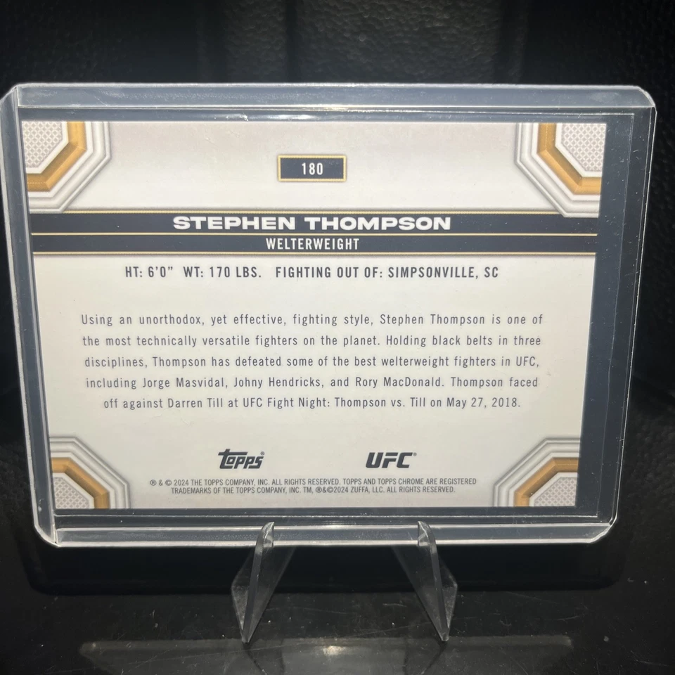 2024 Topps Chrome UFC Stephen Thompson /199 Aqua Refractor #180 - Image 2 of 2