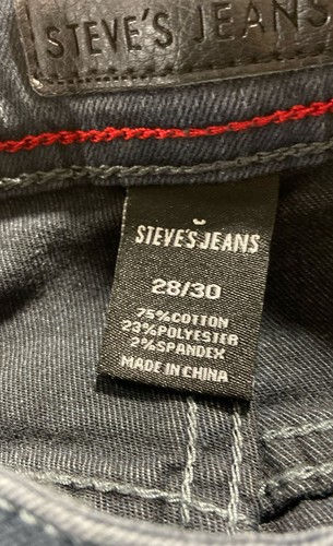 NWT Steve's Jeans Mens Blue Slim Fit Stretch Skinny Leg Denim Jeans Size 28x30 - Picture 9 of 10