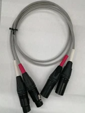 CUSTOM-MADE Silver Interconnect XLR Cable Balanced 1M Pair Works Tested OM04 1.0