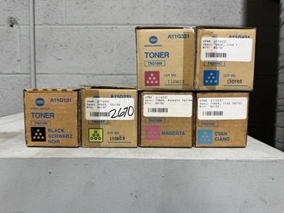 6 Genuine Konica Minolta TN216 OEM Toner Lot CMYK Bizhub C220 C280