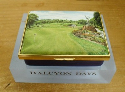 Halcyon Days/Janice Morgan handbemalte Trentham Park Golfplatz Emaille Box
