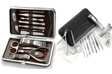 12pcs Manicure Pedicure Nail Face Care Kit Cutter Clippers Case Unisex Gift Set