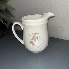 Vintage Pitcher With Ice Lip Marmalade International China Geese/Ducks 2 Qt