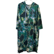LOGO Lounge by Lori Goldstein Tie Dye French Terry Hooded Dress Size 1X Pockets