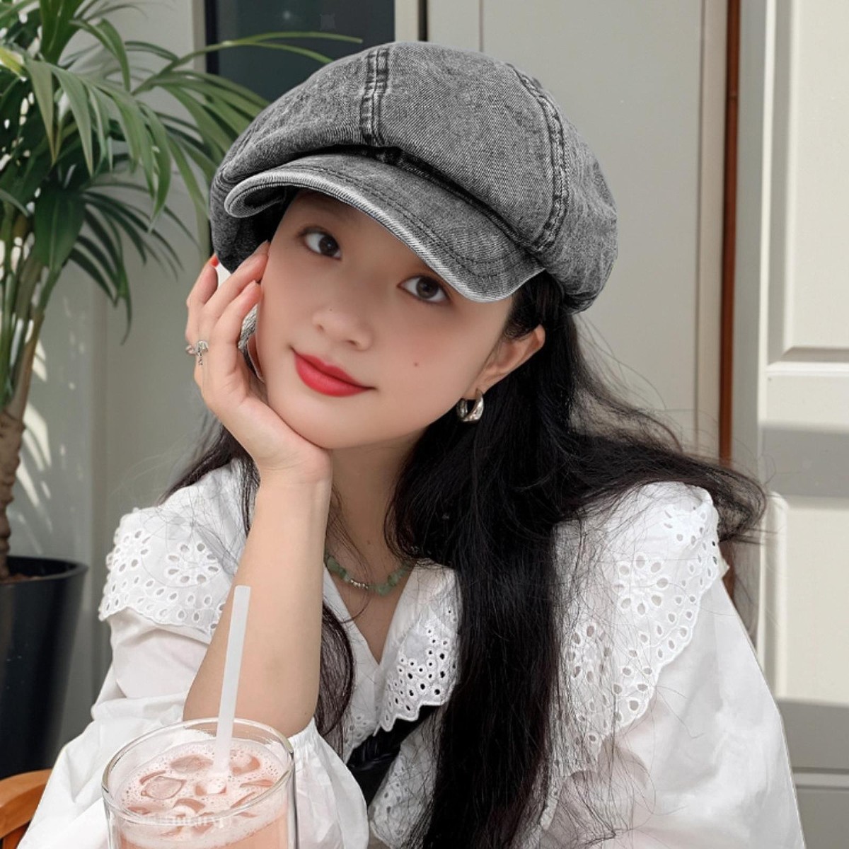 Women Flat Cap Comfortable Fashion Cabbie Cap for Birthday Outdoor