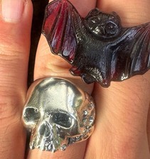 Silver Skull Ring - Heavy - The Great Frog
