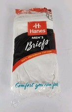 Vintage 1997 Hanes 3 Pair Men's Size 34 Cotton Briefs 3 White New Open Package