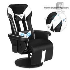 Massage Gaming Recliner Reclining High Back Racing Chair w/Bluetooth Speaker