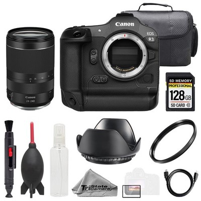 Canon EOS R3 + RF 24-240mm f/4-6.3 IS USM Lens +128GB+UV Filter- Basic Kit