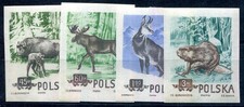 POLONIA 1954 885-888B ** NUOVO DI ZECCA IMPECCABILE SET ANIMALI SELVATICI NON DENTELLATI (F6516