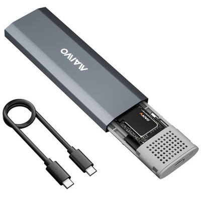 M.2 NVMe SSD Enclosure, USB 3.1 Gen 2 USB-C (10 Gbps) External Aluminum NVMe ...