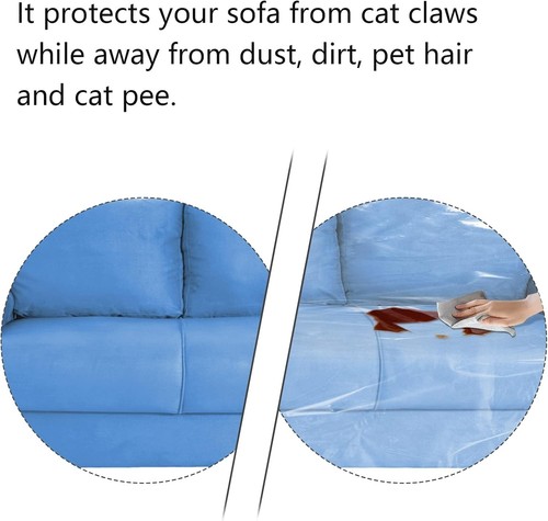 Imperius Clear Thick Heavy Duty Water Resistant Sofa/Couch Cover Waterproof Plas - Picture 5 of 6