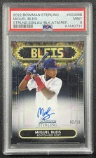 MIGUEL BLEIS PSA 9 2022 BOWMAN STERLING SIGNAGE AUTO BLACK ATOMIC REFRACTOR 2/10