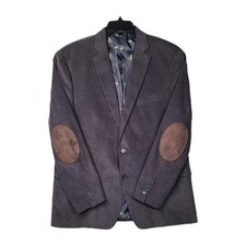 Lauren Ralph Lauren Mens Sport Coat Blazer Grey Corduroy Elbow Patch Size 44L