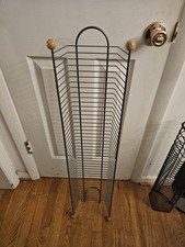 38 Inch Metal DVD / Game Storage Rack Tower Holds 45 Discs Wire Stand Vintage