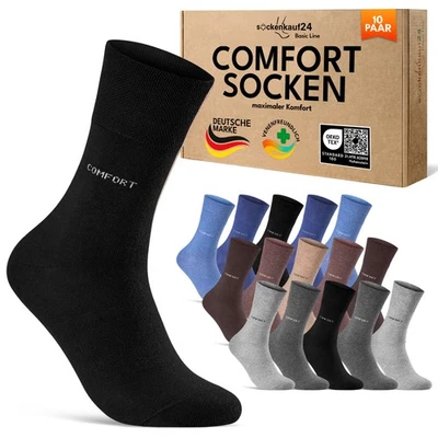 Comfort Diabetiker Socken ohne Gummi Herren Damen Baumwolle ohne Naht 10-30 Paar - Bild 1 von 4