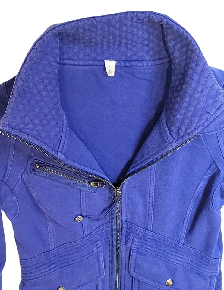 Chaqueta azul Lululemon para mujer talla 6 Its Happening cremallera completa Y2K Foto 3 de 4