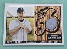 2003 Bowman Heritage BRETT BOONE Diamond Cuts Game-Worn Jersey Seattle Mariners 