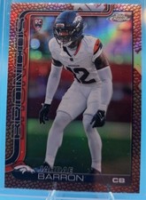 Jahdae Barron RC Pigskin Football Leather Refractor 2025 Topps Chrome NFL #359