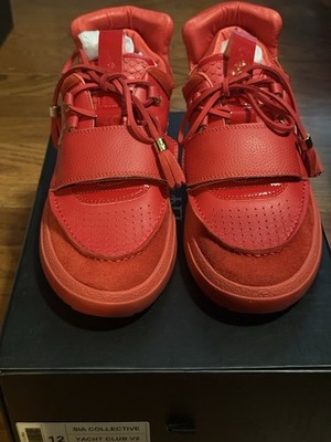 SIA Collective Yacht Club V2 Red Low Top Lace Up Men's Athletic Sneakers