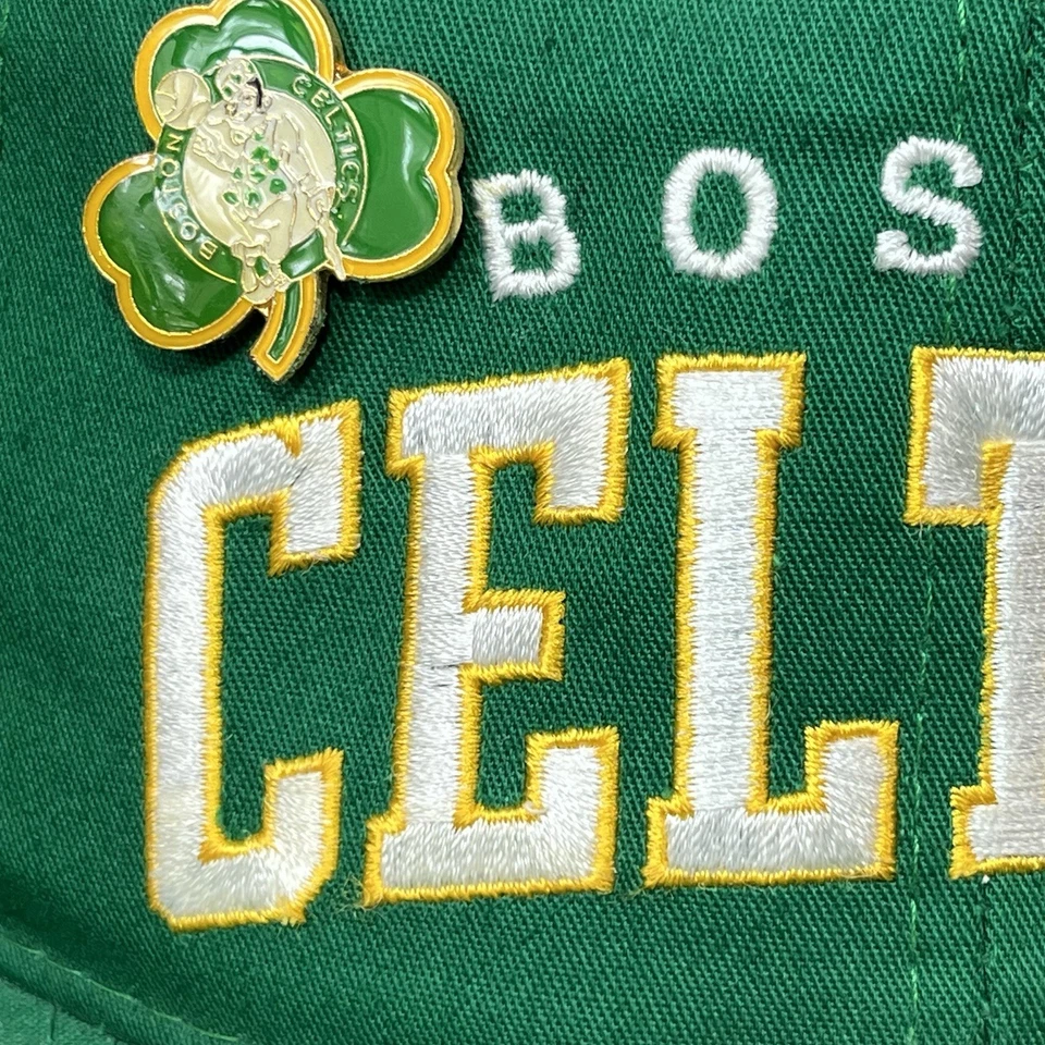 Vintage Starter Boston Celtics Snapback Hat NBA Arch Green Embroidered With Pin - Image 3 of 4