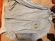 Vintage 80's Disney Snow White Seven Dwarfs Denim Button-Down Shirt Size XL