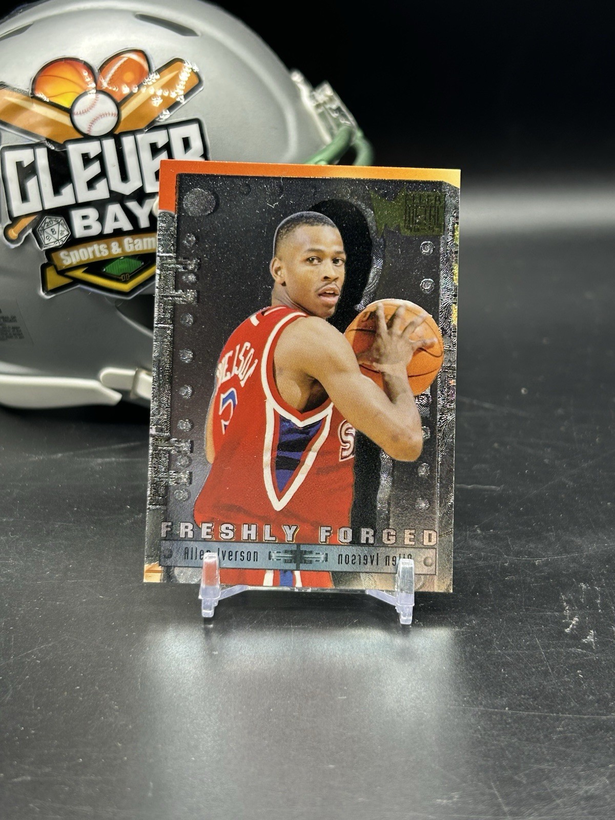 Allen Iverson 1996-97 Fleer Metal Freshly Forged #8 of 15 Rookie 76ers (WP)