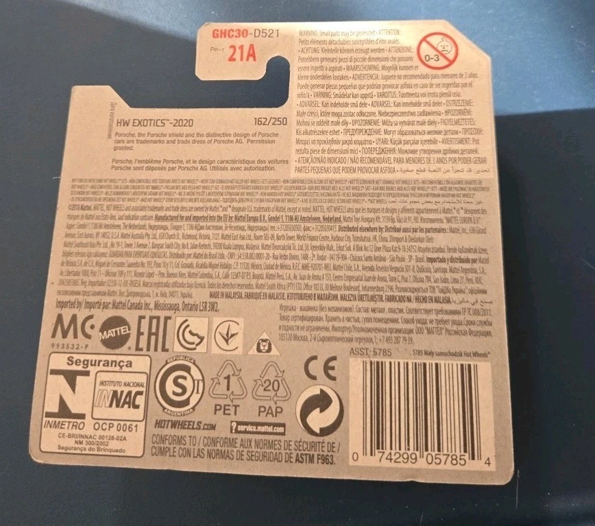 Hot Wheels 2017 HW Exotics — Porsche 911 GT3 R5 — короткая карточка No4/10 - Изображение 4 из 4