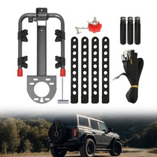 Spare Tire Mount Bike Rack Hold 2 Bikes Foldable For Ford Bronco Off-road Spare Tire Mount Bike Rack Hold 2 Bikes Foldable For Ford Bronco Off-road