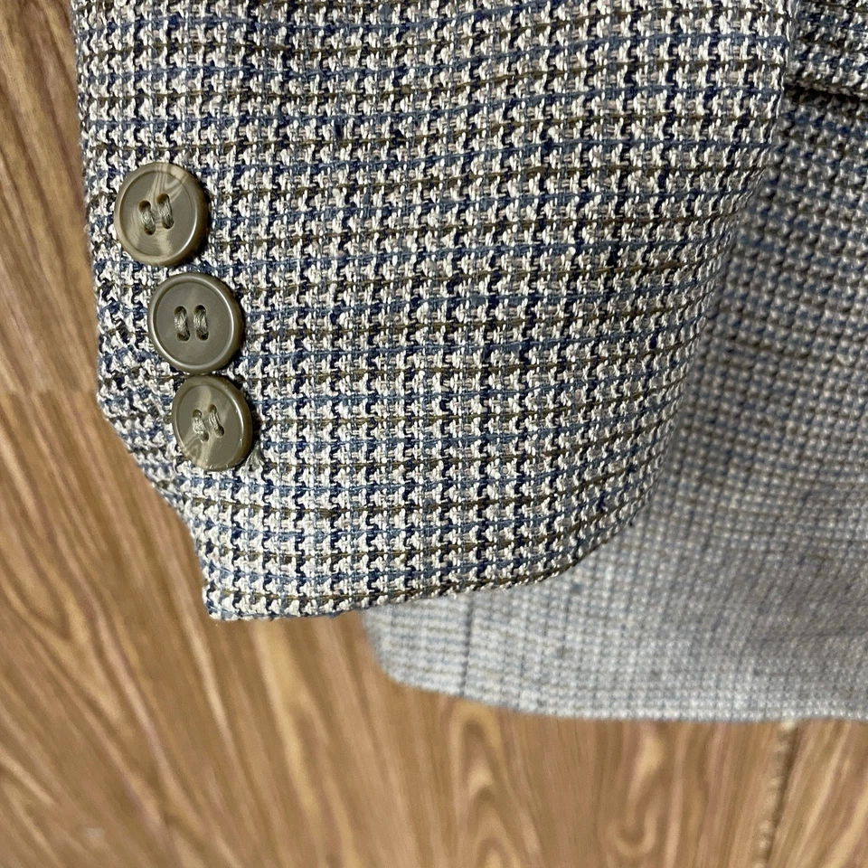 Abrigo deportivo Alexander Lloyd para hombre 54R marrón azul multicolor 100 % seda texturizado Foto 4 de 4