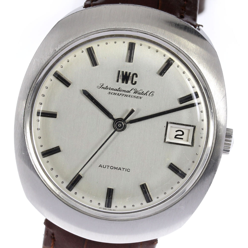 Wristwatch IWC SCHAFFHAUSEN Antique Men's USED Silver Brown Automatic 35mm
