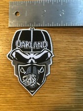 One Oakland Raiders Skull Skeleton Bandana Iron On 3 3/4