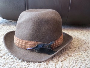 fedora borsalino felt hat band brown