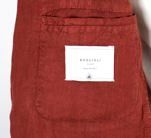 Boglioli K Jacket 38 R (48 EU) Men's Burnt Orange Dyed Solid Linen Blazer $1355 - Picture 2 of 13