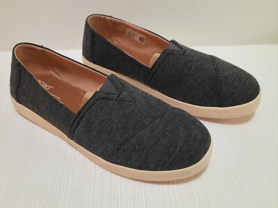New TOMS Womens Size 10 Avalon Slip-On Sneakers Casual Flats in Charcoal Gray 