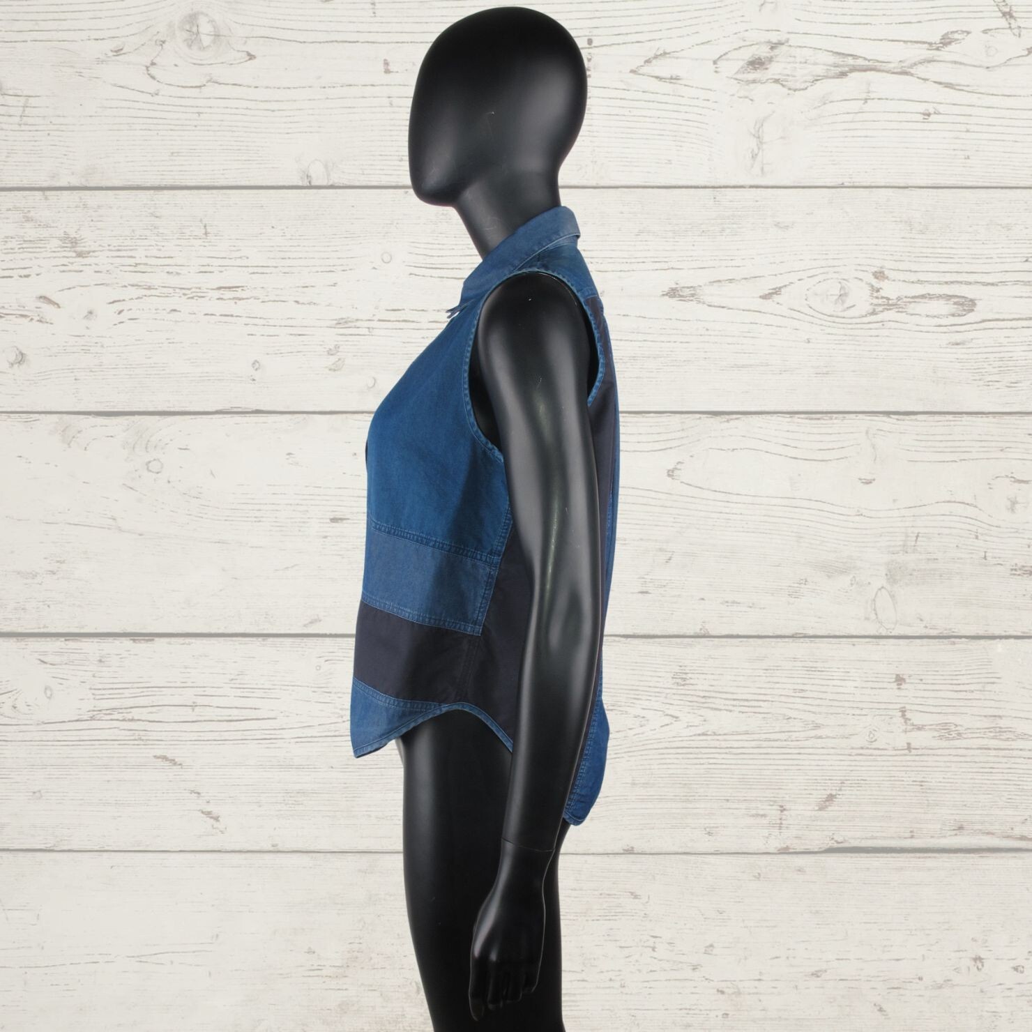 ACNE PRIMA PATCH Women's Denim Patchwork Vest But… - image 4