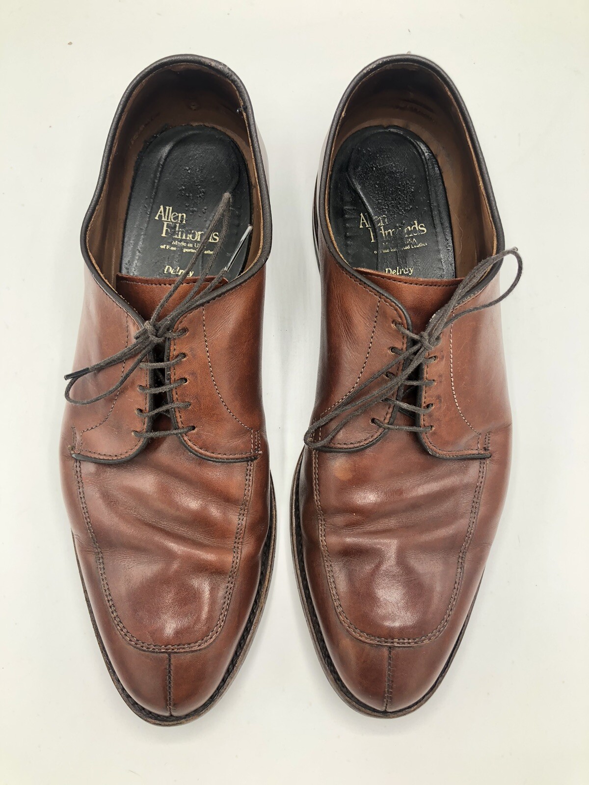ALLEN EDMONDS | Delray Brown Leather Split toe Dress Blucher Oxford Men ...