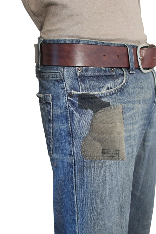 New Barsony Desert Sand Concealment Pocket Holster for Snub Nose 2" Revolvers - Image 2 of 3