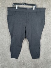 Terra  Sky Skinny Ponte Pants Womens 3X 24W-26W Dark Gray Pull On High Rise